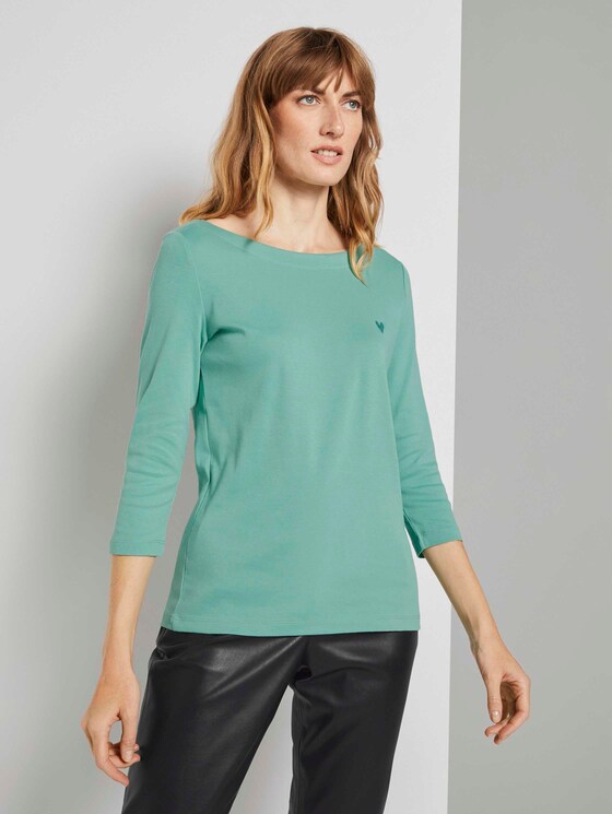 shirt met 3/4 mouw en boothals - Vrouwen - soft leaf green shirt met 3/4 mouw en boothals - Vrouwen - soft leaf green - 1 - TOM TAILOR