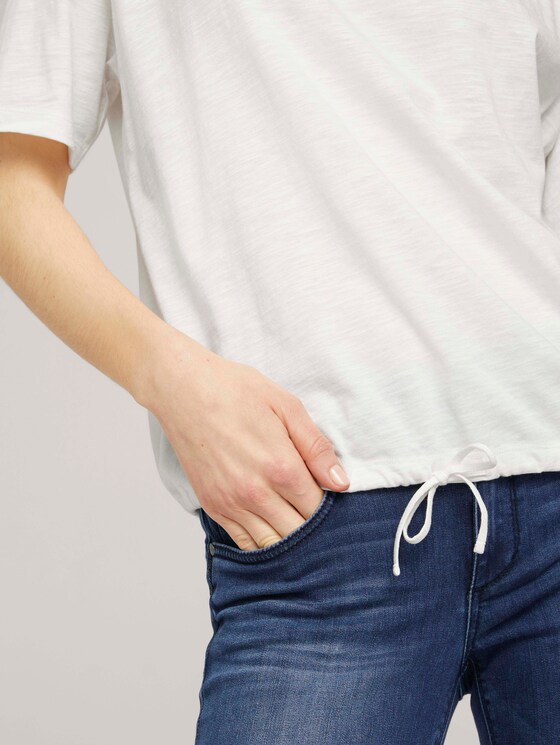 Modal T-Shirt mit Tunnelzug - Frauen - Whisper White Modal T-Shirt mit Tunnelzug - Frauen - Whisper White - 9 - TOM TAILOR