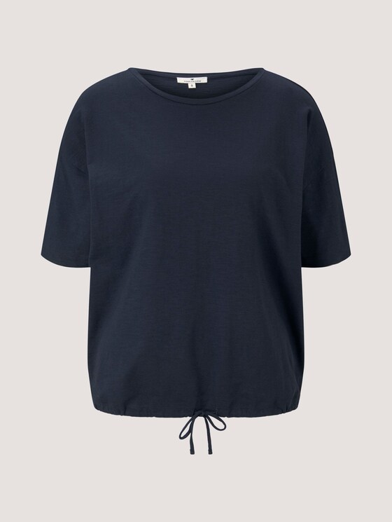 Modal T-Shirt mit Tunnelzug - Frauen - Sky Captain Blue Modal T-Shirt mit Tunnelzug - Frauen - Sky Captain Blue - 7 - TOM TAILOR