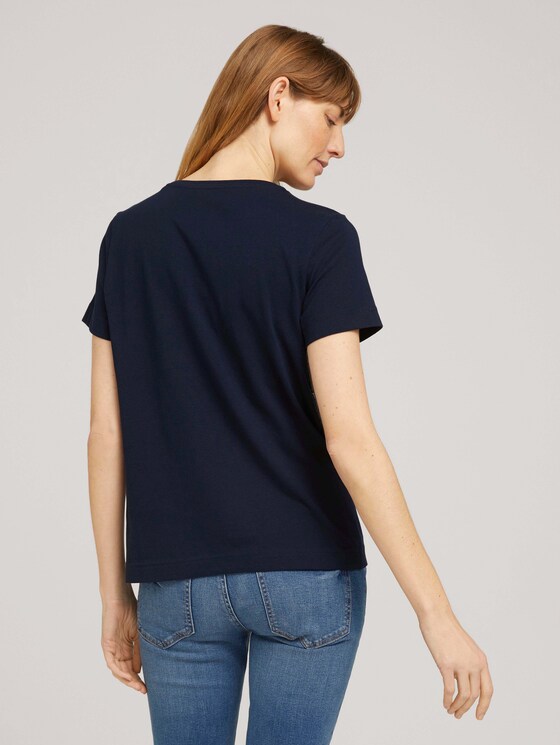 Besticktes T-Shirt mit Bio-Baumwolle - Frauen - navy birds embroidery Besticktes T-Shirt mit Bio-Baumwolle - Frauen - navy birds embroidery - 2 - TOM TAILOR