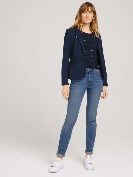 Besticktes T-Shirt mit Bio-Baumwolle - Frauen - navy birds embroidery Besticktes T-Shirt mit Bio-Baumwolle - Frauen - navy birds embroidery - 3 - TOM TAILOR