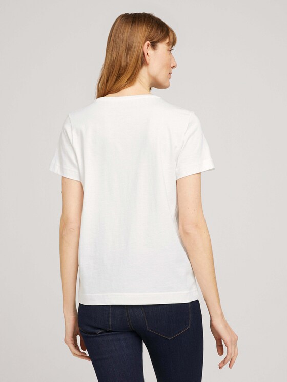 Besticktes T-Shirt mit Bio-Baumwolle - Frauen - offwhite birds embroidery Besticktes T-Shirt mit Bio-Baumwolle - Frauen - offwhite birds embroidery - 2 - TOM TAILOR