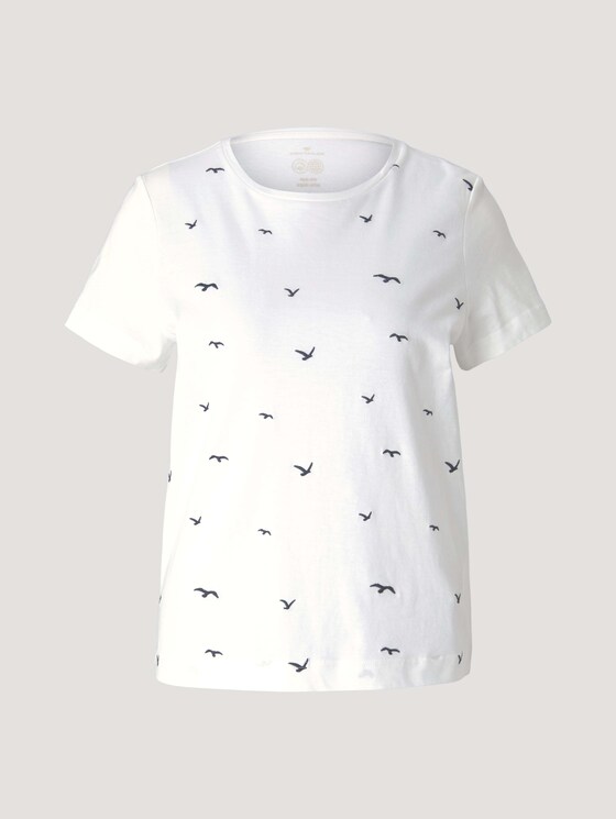 Besticktes T-Shirt mit Bio-Baumwolle - Frauen - offwhite birds embroidery Besticktes T-Shirt mit Bio-Baumwolle - Frauen - offwhite birds embroidery - 7 - TOM TAILOR