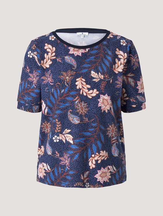 Kurzarm Sweatshirt mit Muster - Frauen - navy floral design Kurzarm Sweatshirt mit Muster - Frauen - navy floral design - 7 - TOM TAILOR