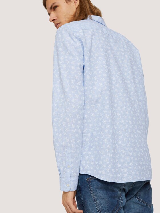 Leinen Hemd - Männer - blue small flowers print Leinen Hemd - Männer - blue small flowers print - 10 - TOM TAILOR Denim