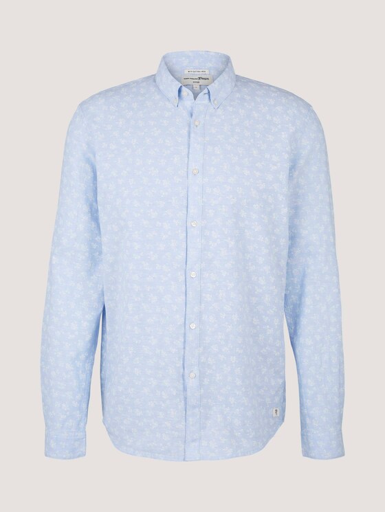Leinen Hemd - Männer - blue small flowers print Leinen Hemd - Männer - blue small flowers print - 7 - TOM TAILOR Denim