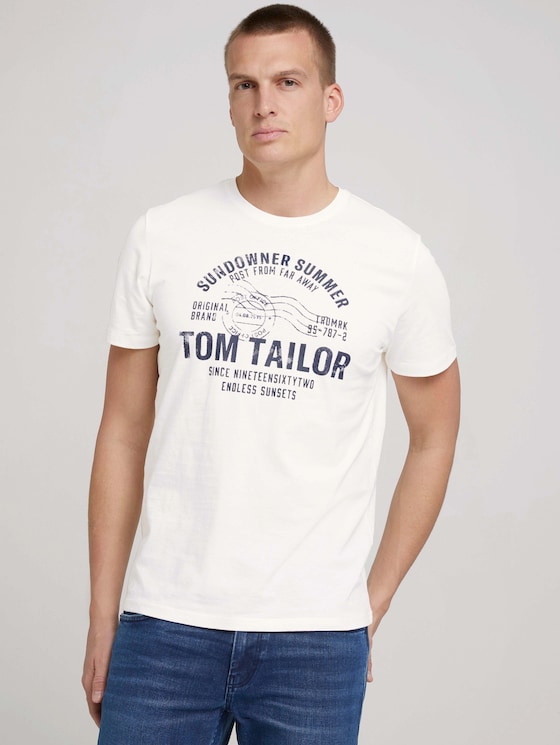 Print T-Shirt - Männer - Off White Print T-Shirt - Männer - Off White - 5 - TOM TAILOR
