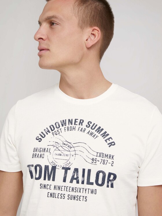 Print T-Shirt - Männer - Off White Print T-Shirt - Männer - Off White - 9 - TOM TAILOR