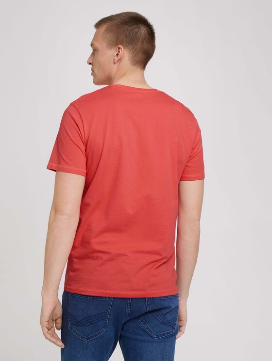 Print T-Shirt - Männer - Plain Red Print T-Shirt - Männer - Plain Red - 2 - TOM TAILOR