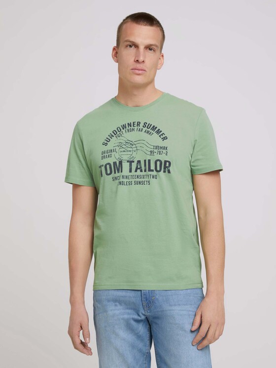Print T-Shirt - Männer - light mint green Print T-Shirt - Männer - light mint green - 1 - TOM TAILOR