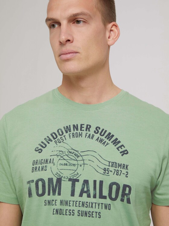Print T-Shirt - Männer - light mint green Print T-Shirt - Männer - light mint green - 9 - TOM TAILOR