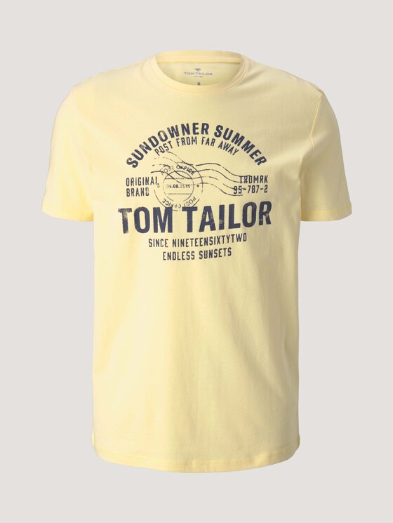 Print T-Shirt - Männer - pale straw yellow Print T-Shirt - Männer - pale straw yellow - 7 - TOM TAILOR