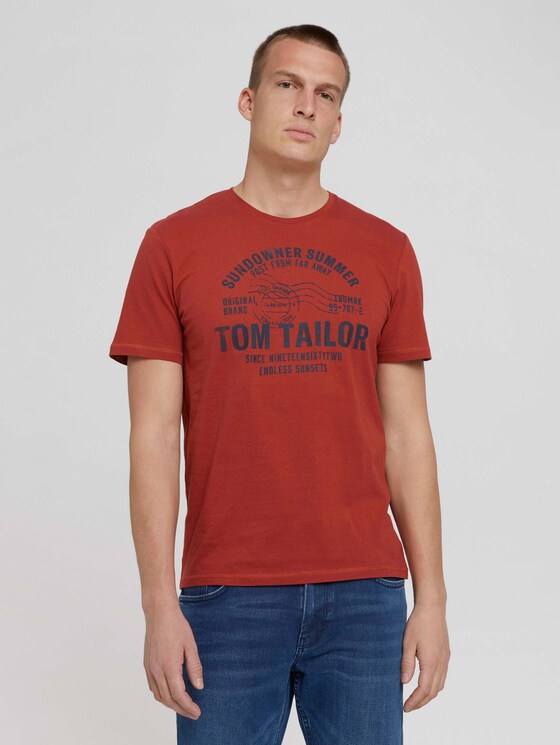Print T-Shirt - Männer - chili oil red Print T-Shirt - Männer - chili oil red - 1 - TOM TAILOR
