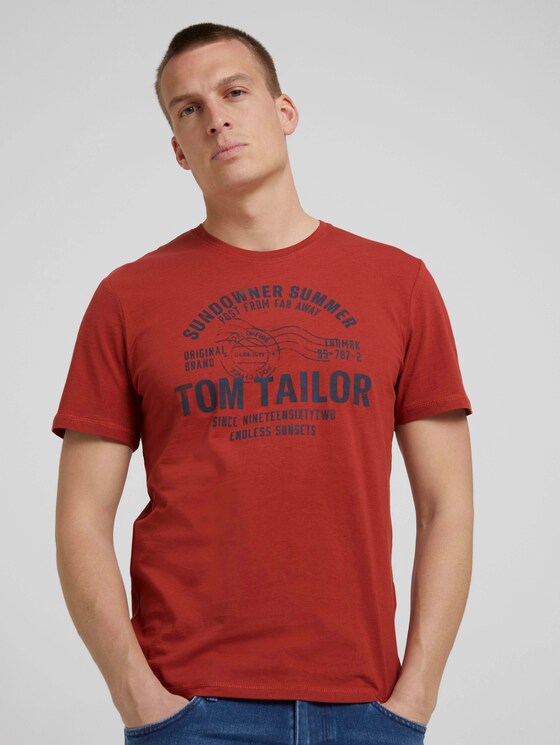 Print T-Shirt - Männer - chili oil red Print T-Shirt - Männer - chili oil red - 5 - TOM TAILOR