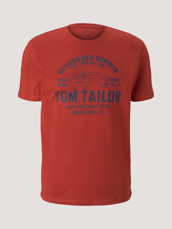Print T-Shirt - Männer - chili oil red Print T-Shirt - Männer - chili oil red - 7 - TOM TAILOR
