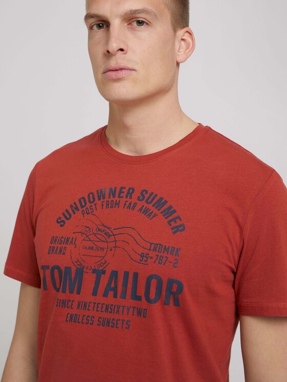 Print T-Shirt - Männer - chili oil red Print T-Shirt - Männer - chili oil red - 9 - TOM TAILOR