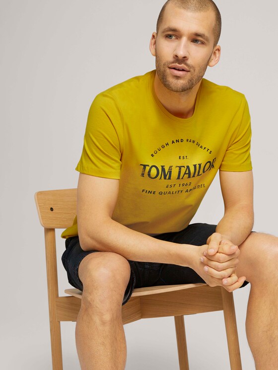 Logo Print T-Shirt mit Bio-Baumwolle - Männer - Californian Yellow Logo Print T-Shirt mit Bio-Baumwolle - Männer - Californian Yellow - 5 - TOM TAILOR
