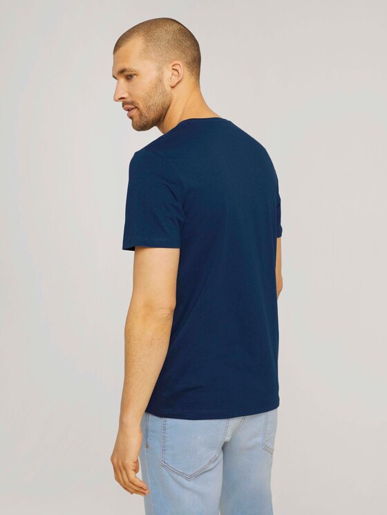 T-shirt met logo print en biologisch katoen - Mannen - after dark blue T-shirt met logo print en biologisch katoen - Mannen - after dark blue - 2 - TOM TAILOR