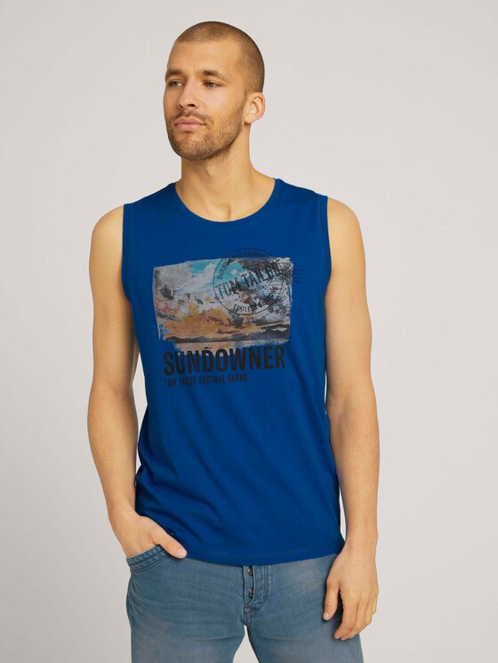 Tanktop mit Print - Männer - victory blue Tanktop mit Print - Männer - victory blue - 1 - TOM TAILOR