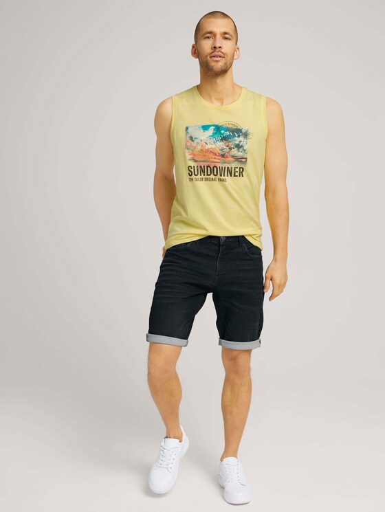 Tanktop mit Print - Männer - pale straw yellow Tanktop mit Print - Männer - pale straw yellow - 3 - TOM TAILOR
