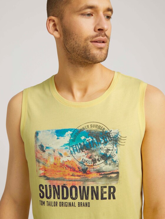 Tanktop mit Print - Männer - pale straw yellow Tanktop mit Print - Männer - pale straw yellow - 9 - TOM TAILOR