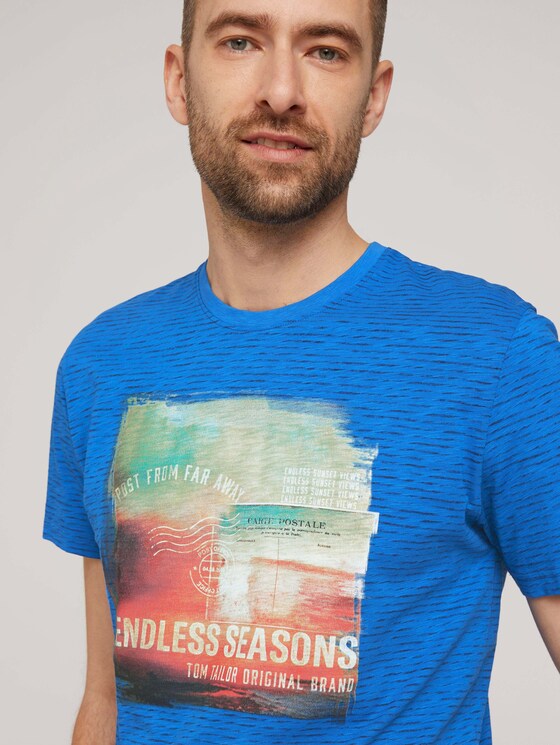 Gestreiftes T-Shirt mit Print - Männer - victory blue printed stripe Gestreiftes T-Shirt mit Print - Männer - victory blue printed stripe - 9 - TOM TAILOR
