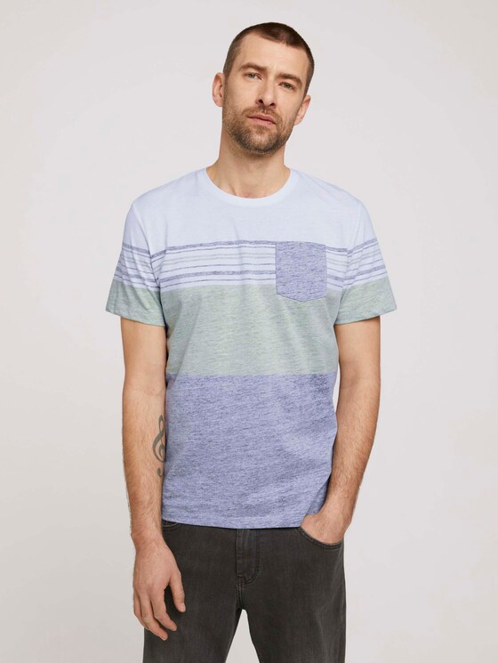T-Shirt mit Streifenmuster - Männer - Sailor Blue T-Shirt mit Streifenmuster - Männer - Sailor Blue - 1 - TOM TAILOR