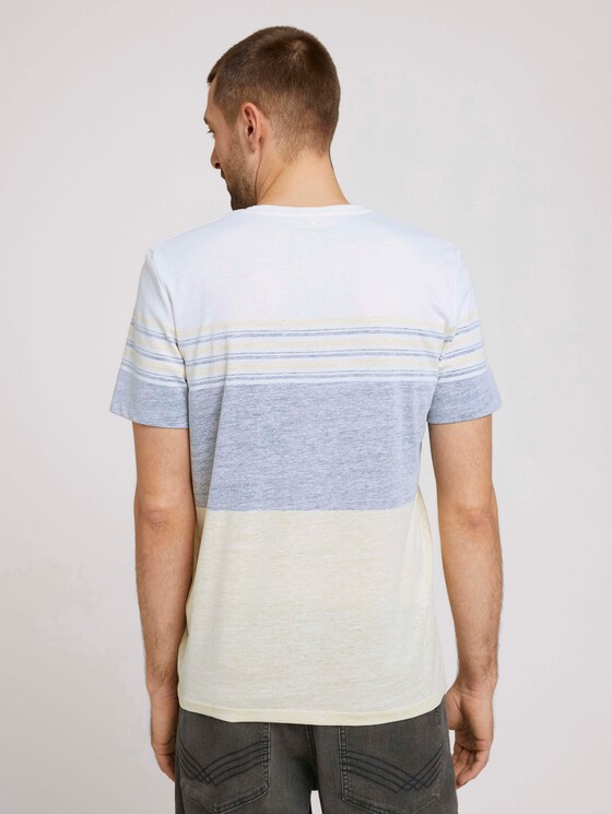 T-Shirt mit Streifenmuster - Männer - pale straw yellow T-Shirt mit Streifenmuster - Männer - pale straw yellow - 2 - TOM TAILOR