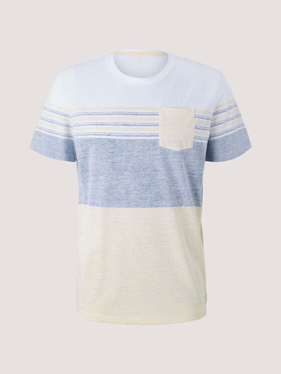 T-Shirt mit Streifenmuster - Männer - pale straw yellow T-Shirt mit Streifenmuster - Männer - pale straw yellow - 7 - TOM TAILOR