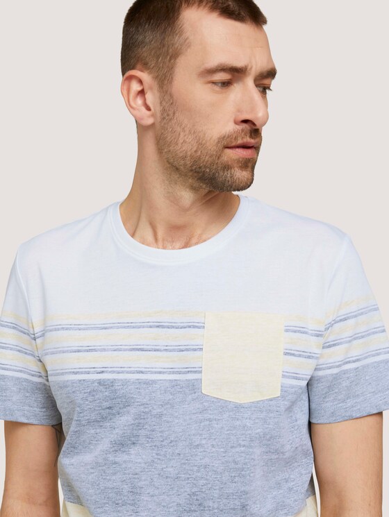 T-Shirt mit Streifenmuster - Männer - pale straw yellow T-Shirt mit Streifenmuster - Männer - pale straw yellow - 9 - TOM TAILOR
