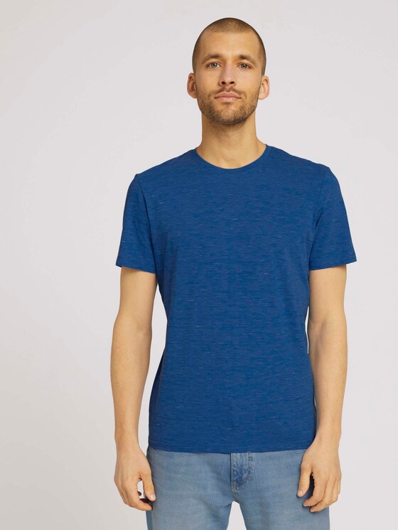 T-Shirt in Melange Optik - Männer - mid blue nep inject melange T-Shirt in Melange Optik - Männer - mid blue nep inject melange - 1 - TOM TAILOR