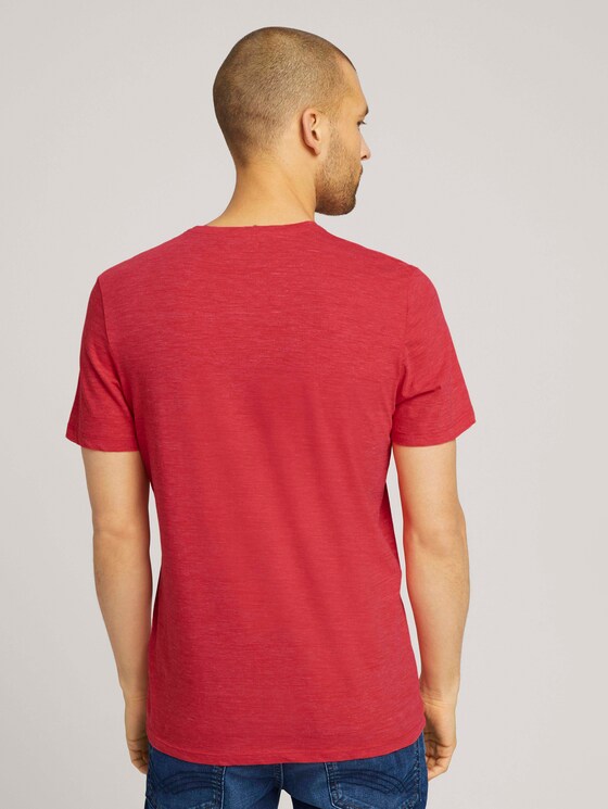 T-shirt in melange look - Mannen - plain red nep inject melange T-shirt in melange look - Mannen - plain red nep inject melange - 2 - TOM TAILOR