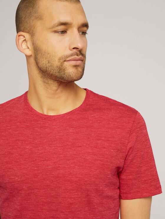 T-shirt in melange look - Mannen - plain red nep inject melange T-shirt in melange look - Mannen - plain red nep inject melange - 9 - TOM TAILOR