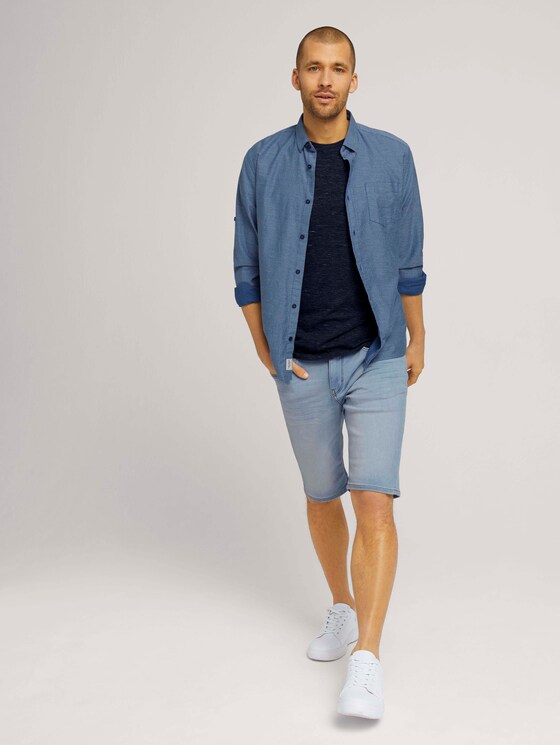 T-Shirt in Melange Optik - Männer - sailor blue nep inject melange T-Shirt in Melange Optik - Männer - sailor blue nep inject melange - 3 - TOM TAILOR