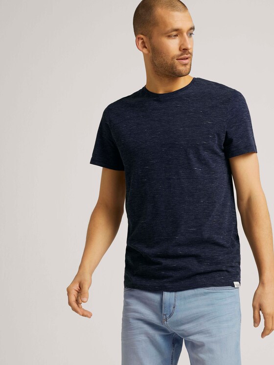 T-Shirt in Melange Optik - Männer - sailor blue nep inject melange T-Shirt in Melange Optik - Männer - sailor blue nep inject melange - 5 - TOM TAILOR