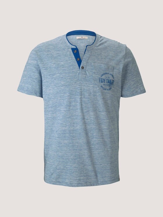 Henley T-shirt in melange look - Mannen - offwhite nep inject melange Henley T-shirt in melange look - Mannen - offwhite nep inject melange - 7 - TOM TAILOR