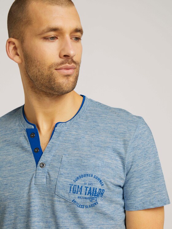 Henley T-shirt in melange look - Mannen - offwhite nep inject melange Henley T-shirt in melange look - Mannen - offwhite nep inject melange - 9 - TOM TAILOR