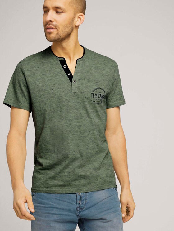 T-Shirt mit Streifenstruktur - Männer - mint green nep inject melange T-Shirt mit Streifenstruktur - Männer - mint green nep inject melange - 5 - TOM TAILOR