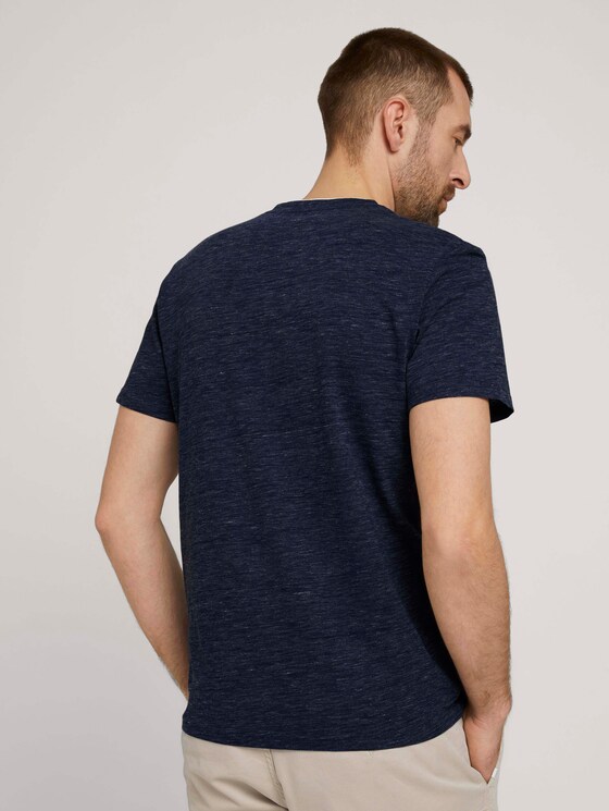 T-Shirt mit Streifenstruktur - Männer - sailor blue nep inject melange T-Shirt mit Streifenstruktur - Männer - sailor blue nep inject melange - 2 - TOM TAILOR