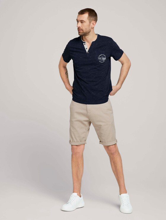 T-Shirt mit Streifenstruktur - Männer - sailor blue nep inject melange T-Shirt mit Streifenstruktur - Männer - sailor blue nep inject melange - 3 - TOM TAILOR