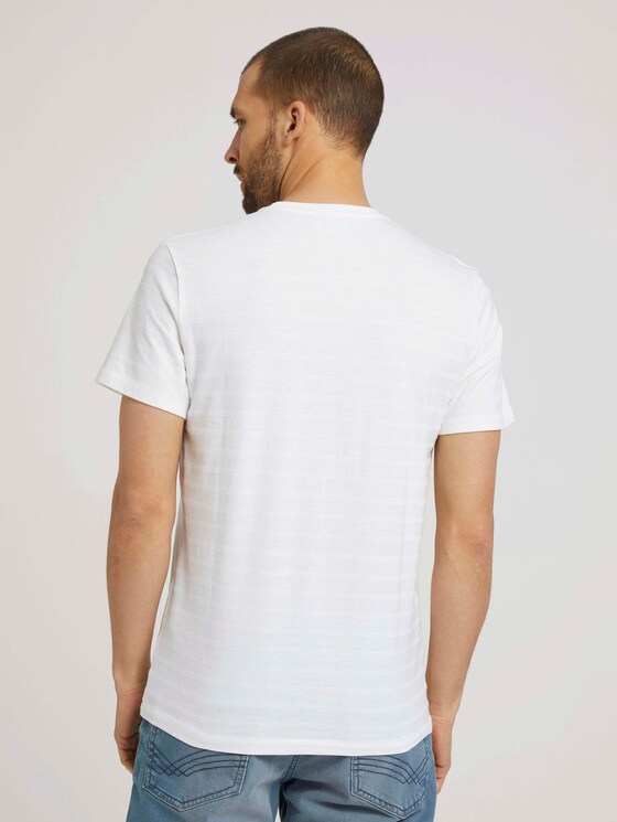 T-shirt met getextureerde strepen - Mannen - Off White T-shirt met getextureerde strepen - Mannen - Off White - 2 - TOM TAILOR