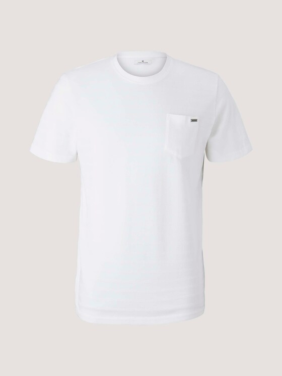 T-shirt met getextureerde strepen - Mannen - Off White T-shirt met getextureerde strepen - Mannen - Off White - 7 - TOM TAILOR