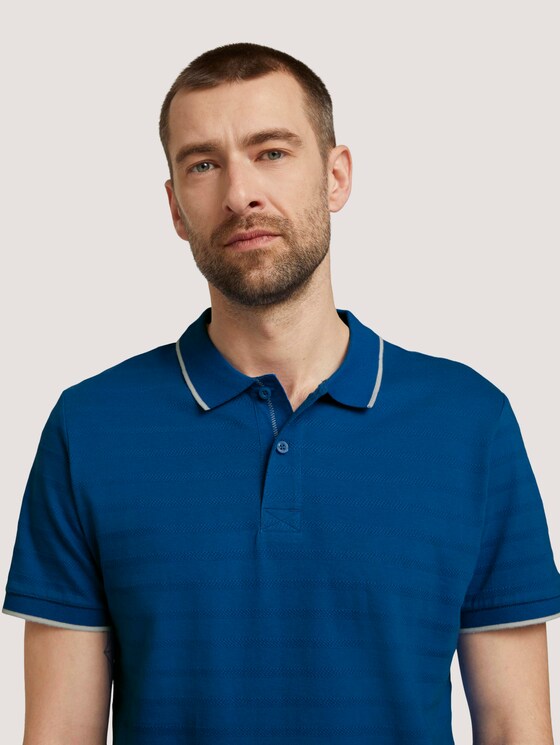Poloshirt mit Streifenstruktur - Männer - victory blue Poloshirt mit Streifenstruktur - Männer - victory blue - 9 - TOM TAILOR