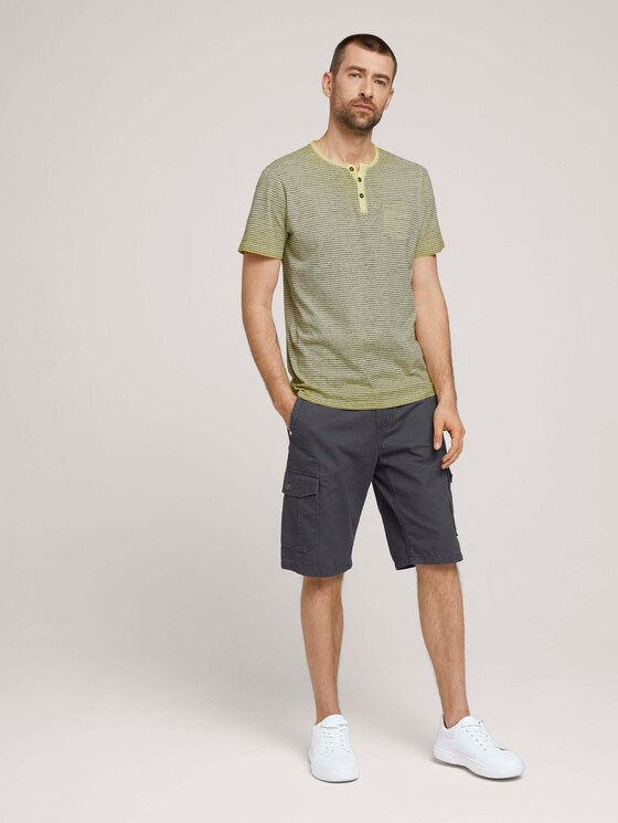 Gestreiftes Henley T-Shirt - Männer - pale yellow printed stripe Gestreiftes Henley T-Shirt - Männer - pale yellow printed stripe - 3 - TOM TAILOR