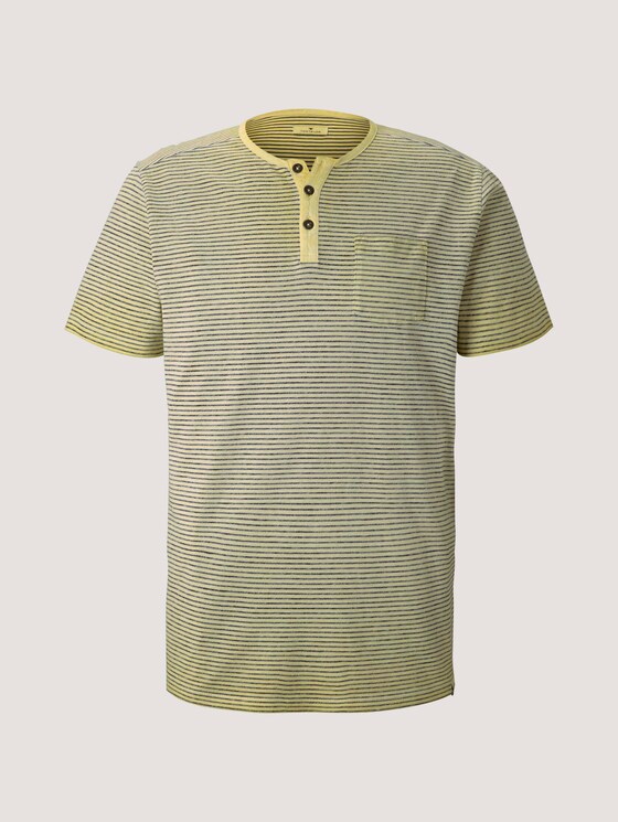 Gestreiftes Henley T-Shirt - Männer - pale yellow printed stripe Gestreiftes Henley T-Shirt - Männer - pale yellow printed stripe - 7 - TOM TAILOR