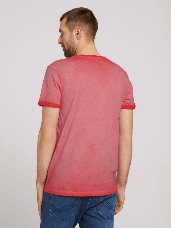 T-shirt in used look - Mannen - Plain Red T-shirt in used look - Mannen - Plain Red - 2 - TOM TAILOR