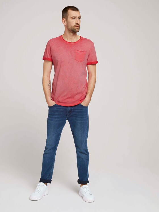 T-shirt in used look - Mannen - Plain Red T-shirt in used look - Mannen - Plain Red - 3 - TOM TAILOR