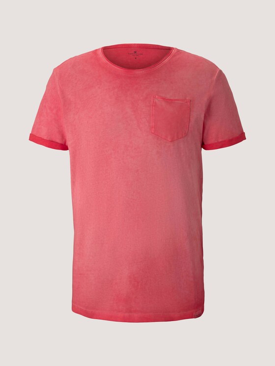 T-shirt in used look - Mannen - Plain Red T-shirt in used look - Mannen - Plain Red - 7 - TOM TAILOR