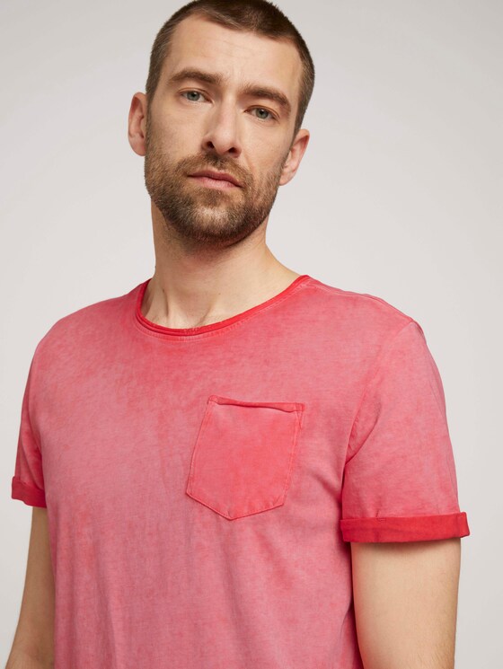 T-shirt in used look - Mannen - Plain Red T-shirt in used look - Mannen - Plain Red - 9 - TOM TAILOR