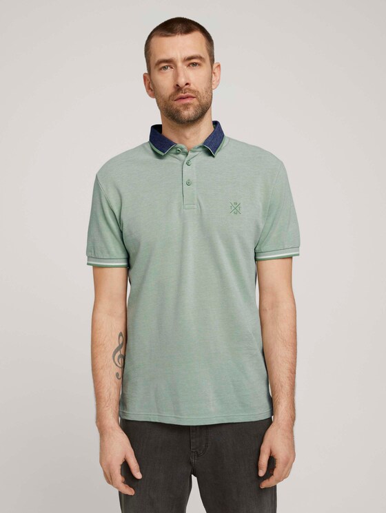 Strukturiertes Poloshirt - Männer - mint green two tone pique Strukturiertes Poloshirt - Männer - mint green two tone pique - 1 - TOM TAILOR